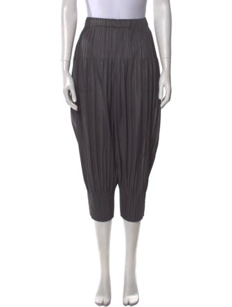 Pleats Please Issey Miyake Striped Straight Leg Pants