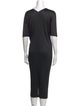 Pleats Please Issey Miyake V-Neck Midi Length Dress