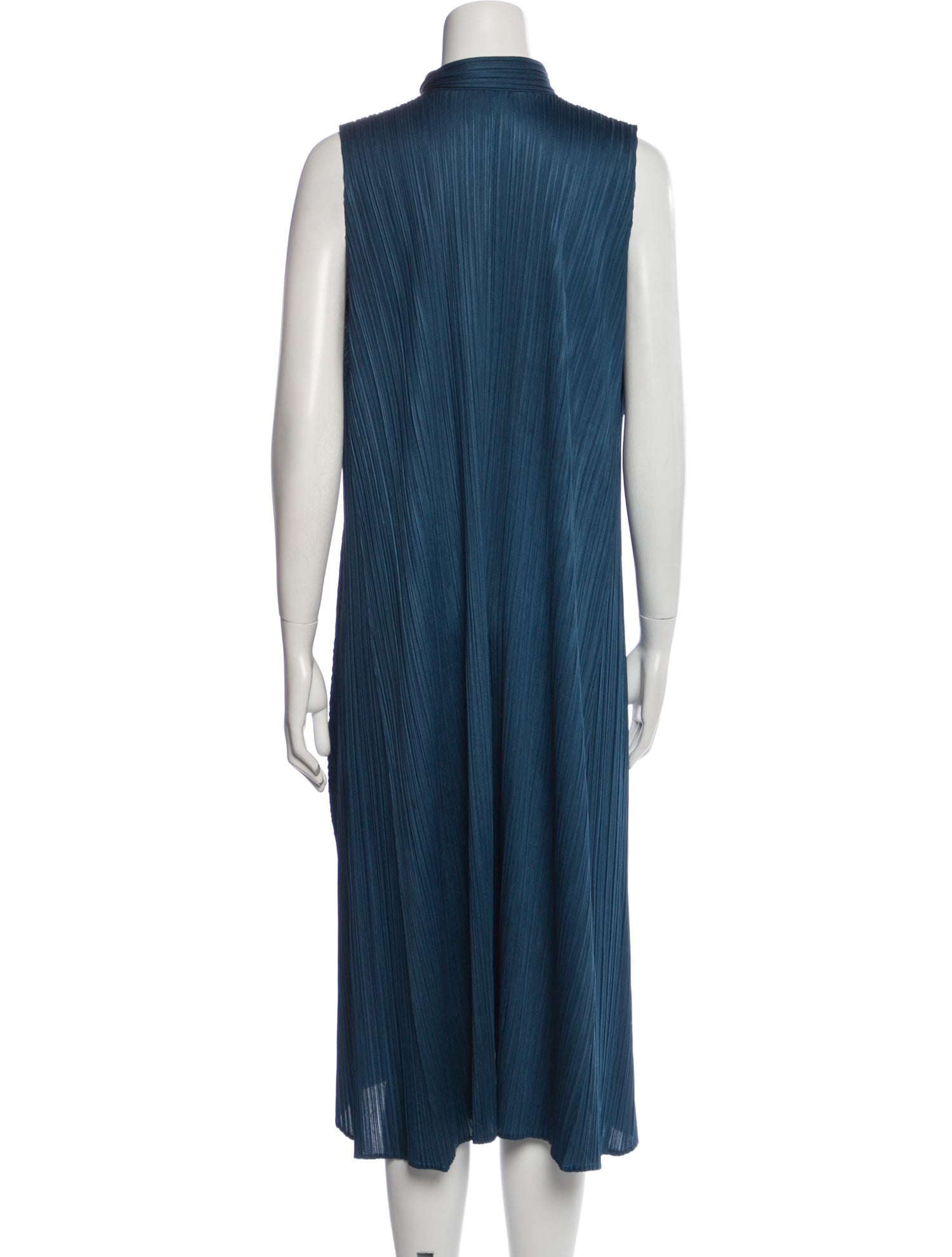 Pleats Please Issey Miyake Mock Neck Midi Length Dress