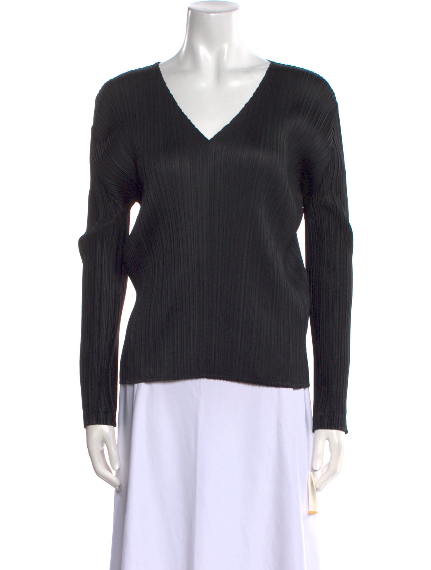 Pleats Please Issey Miyake V-Neck Long Sleeve Top w/ Tags