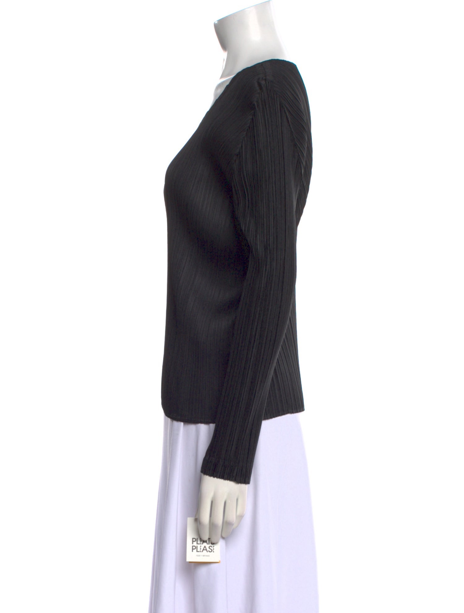 Pleats Please Issey Miyake V-Neck Long Sleeve Top w/ Tags