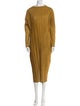 Pleats Please Issey Miyake Crew Neck Midi Length Dress