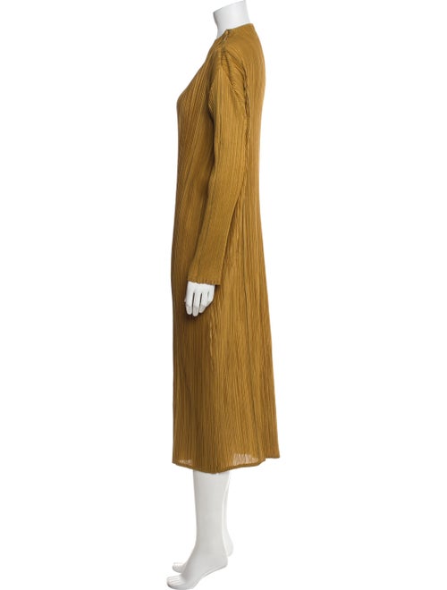 Pleats Please Issey Miyake Crew Neck Midi Length Dress