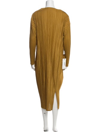 Pleats Please Issey Miyake Crew Neck Midi Length Dress