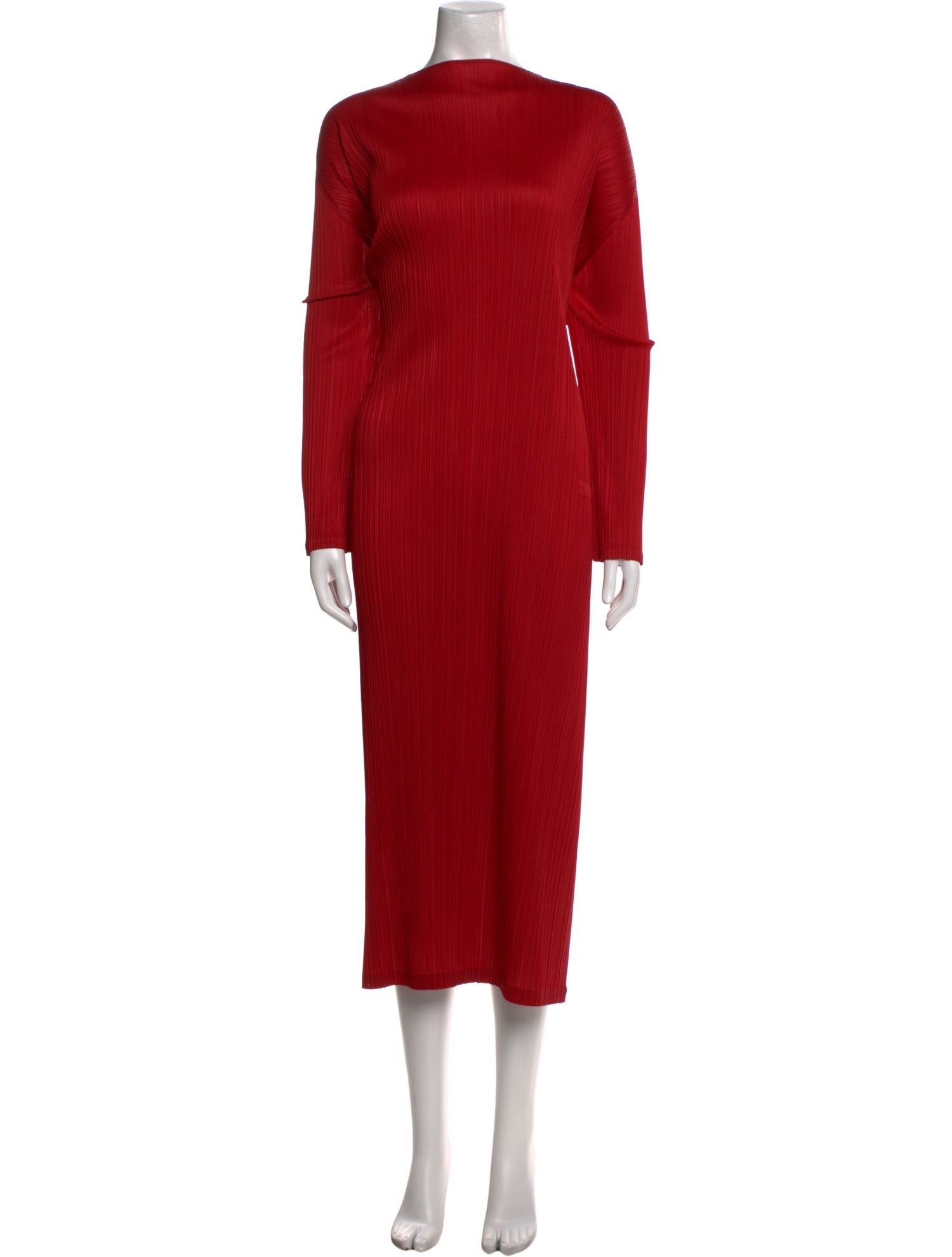 Pleats Please Issey Miyake Mock Neck Long Dress