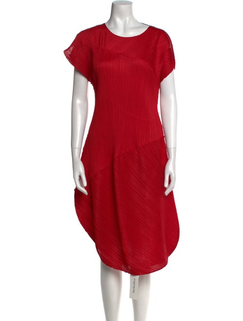 Pleats Please Issey Miyake Crew Neck Knee-Length Dress