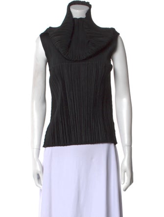 Pleats Please Issey Miyake Turtleneck Sleeveless Top