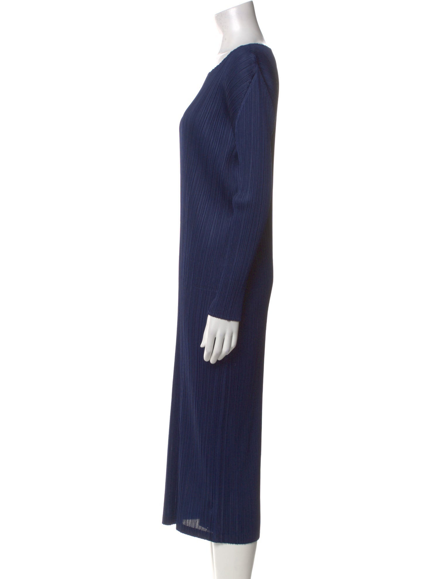 Pleats Please Issey Miyake Scoop Neck Long Dress