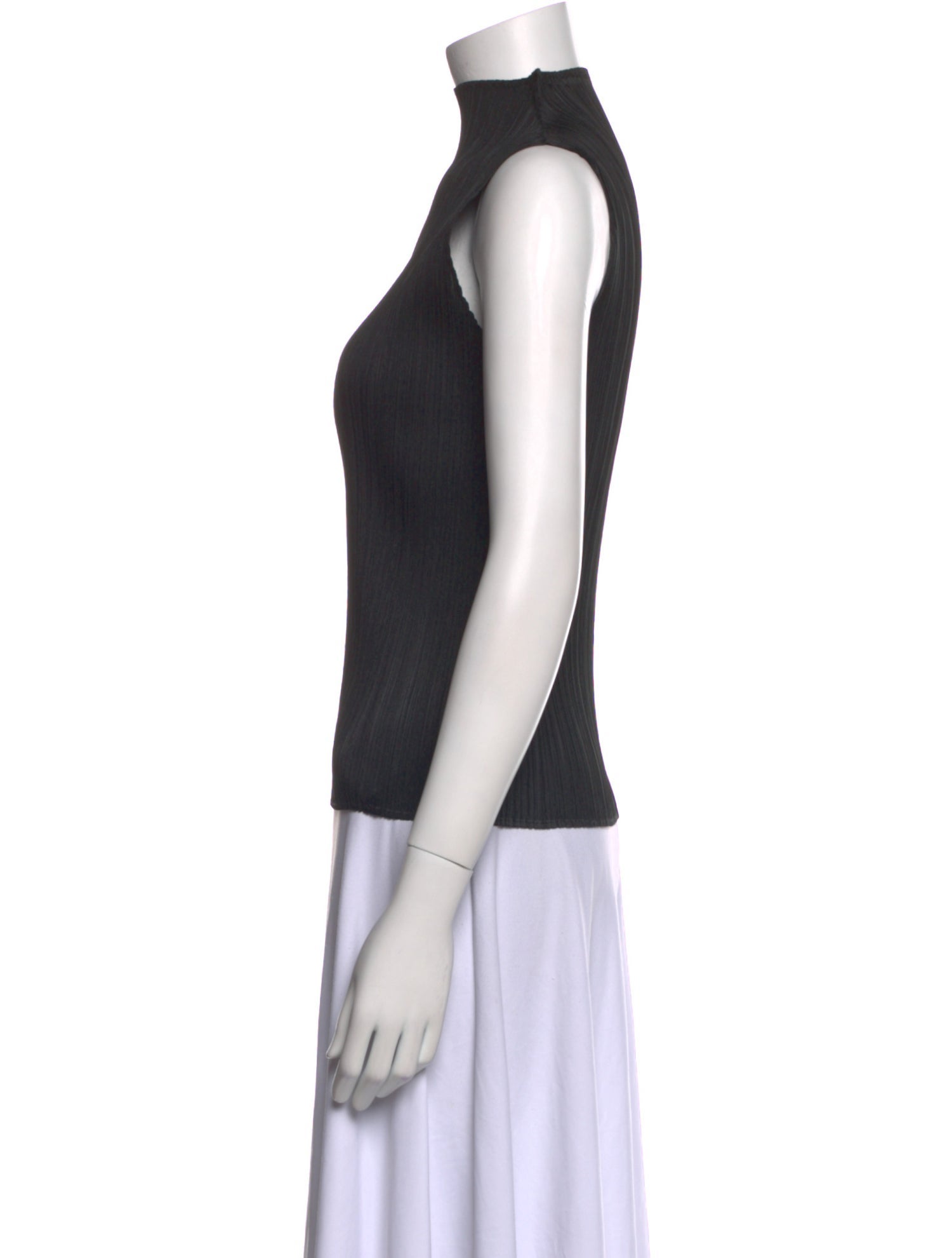 Pleats Please Issey Miyake Mock Neck Sleeveless Top