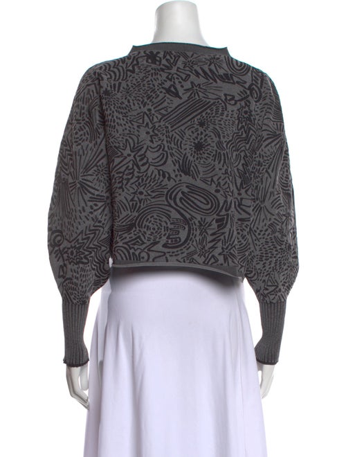 Pleats Please Issey Miyake Paisley Print Mock Neck Crop Top