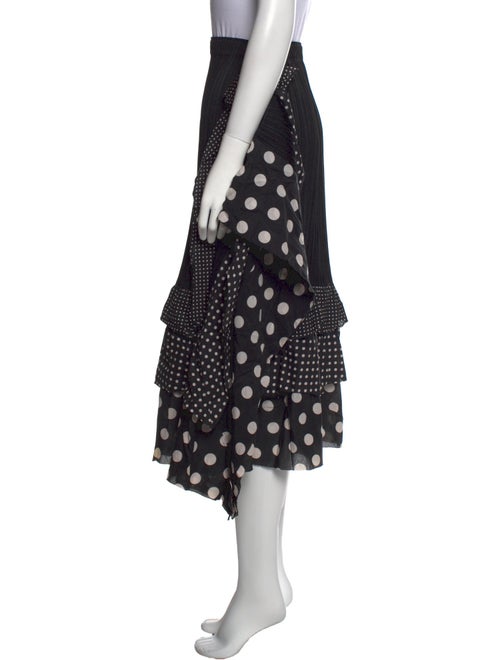 Pleats Please Issey Miyake Polka Dot Print Midi Length Skirt