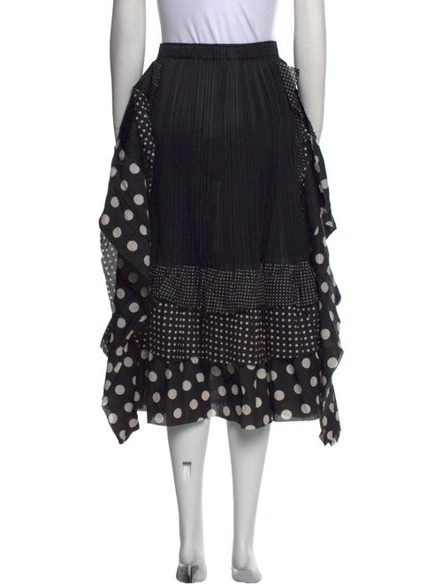 Pleats Please Issey Miyake Polka Dot Print Midi Length Skirt