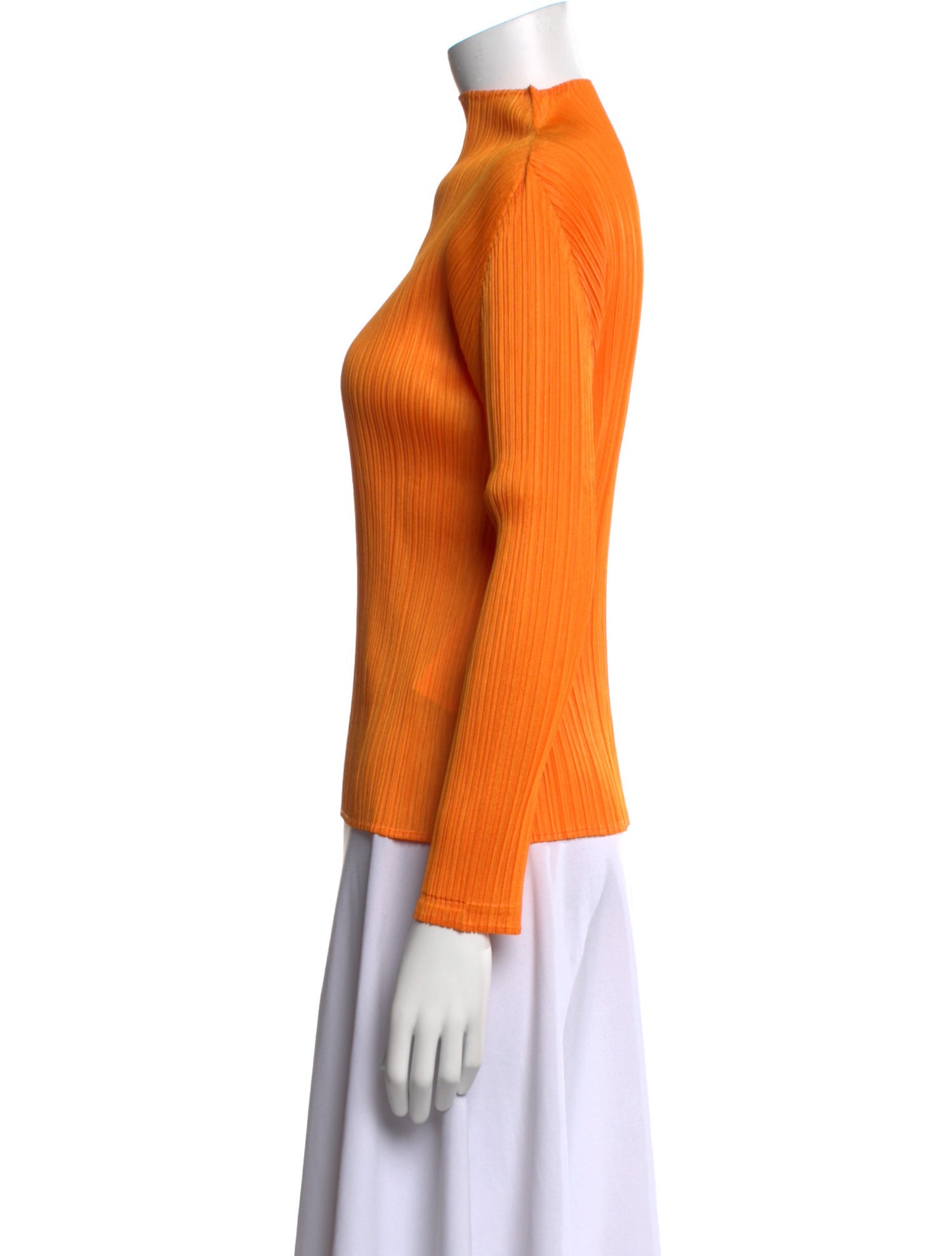 Pleats Please Issey Miyake Mock Neck Long Sleeve Top