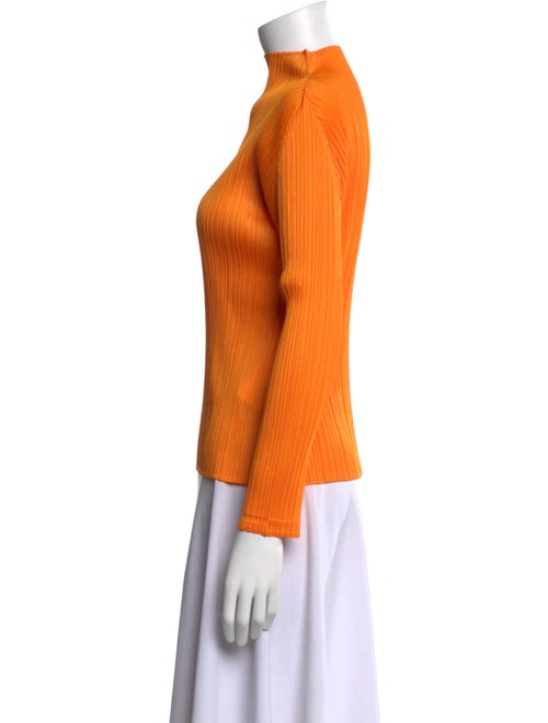 Pleats Please Issey Miyake Mock Neck Long Sleeve Top