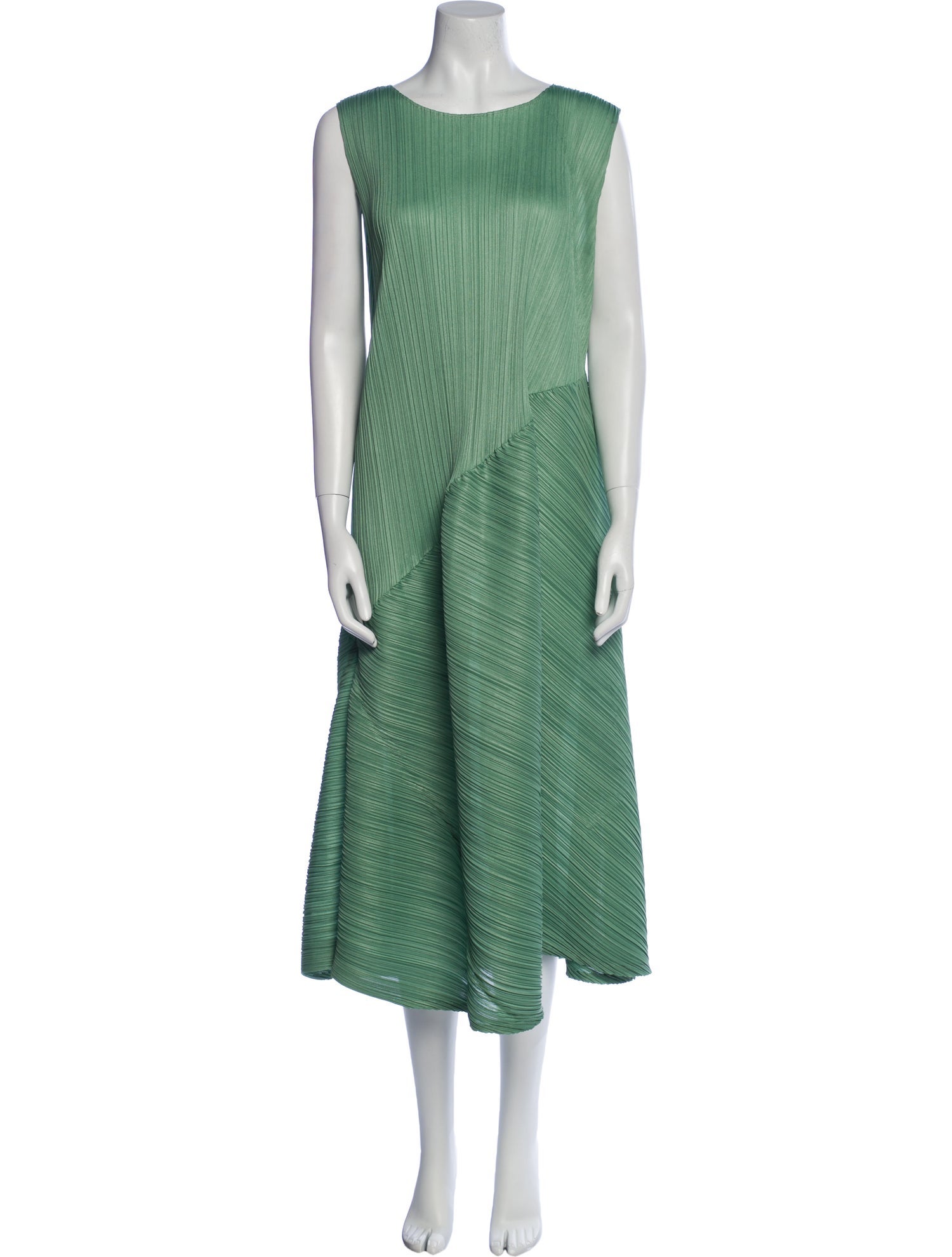 Pleats Please Issey Miyake Striped Midi Length Dress