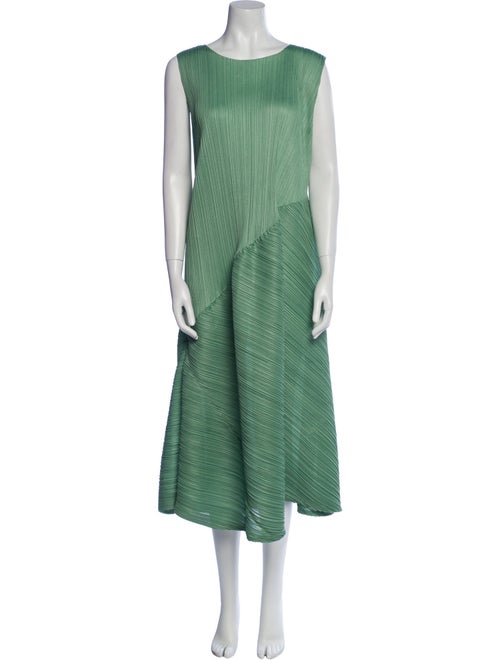 Pleats Please Issey Miyake Striped Midi Length Dress