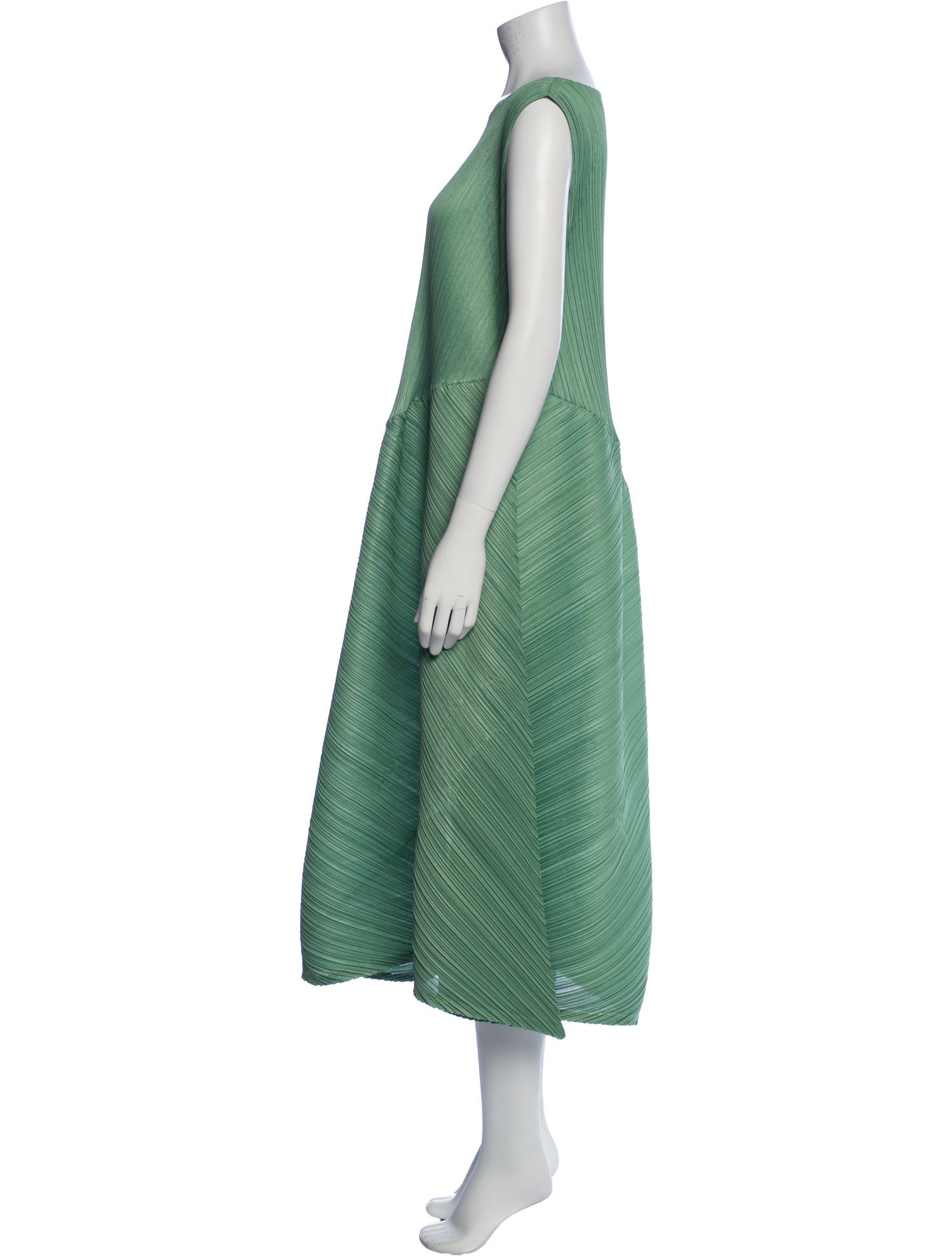 Pleats Please Issey Miyake Striped Midi Length Dress