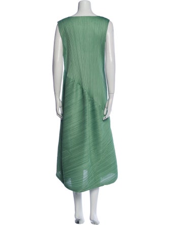 Pleats Please Issey Miyake Striped Midi Length Dress