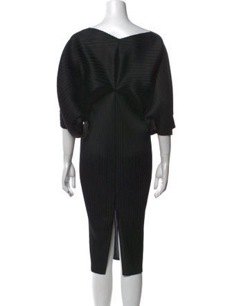 Pleats Please Issey Miyake V-Neck Mini Dress