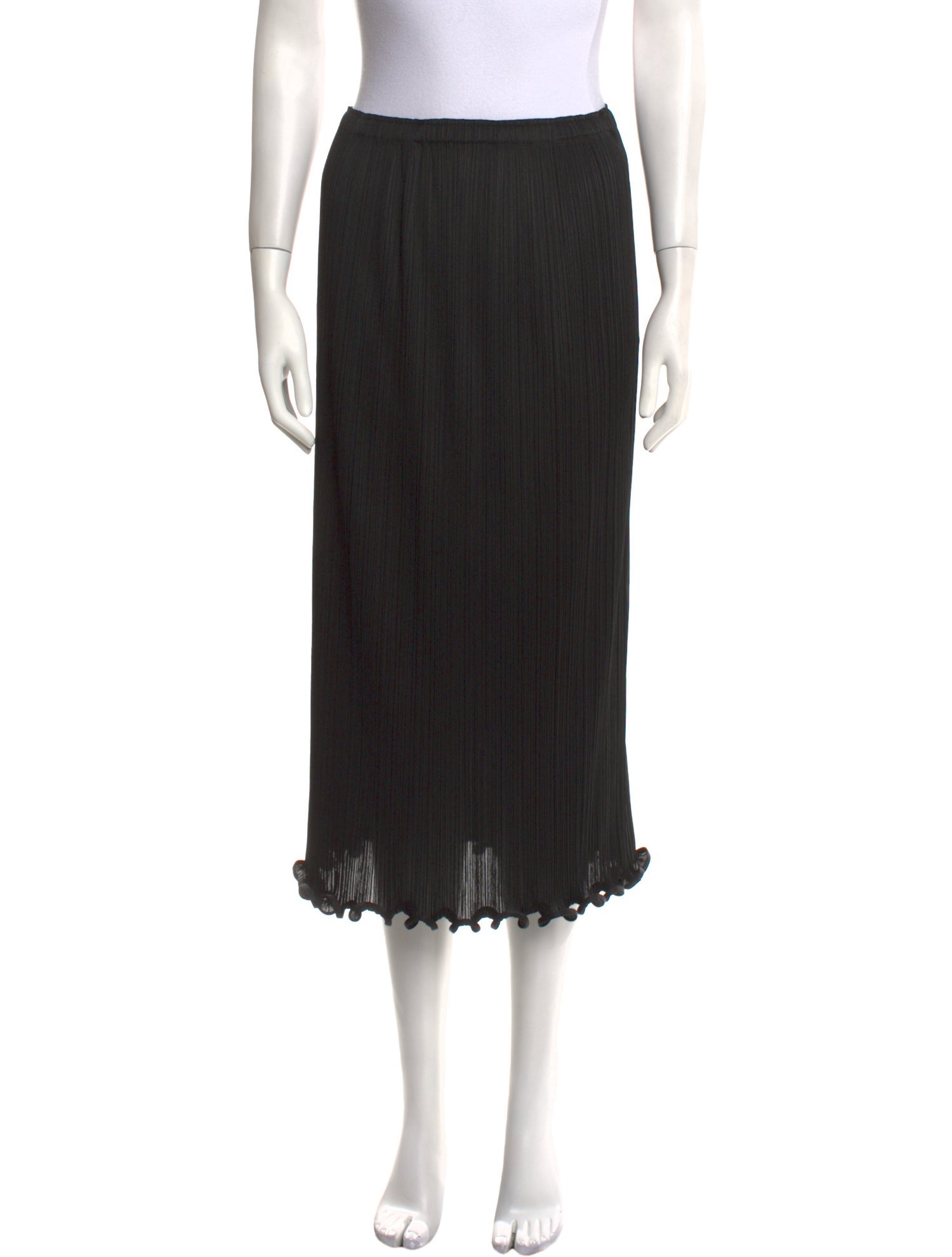 Pleats Please Issey Miyake Pleated Accents Midi Length Skirt