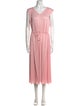 Pleats Please Issey Miyake V-Neck Long Dress