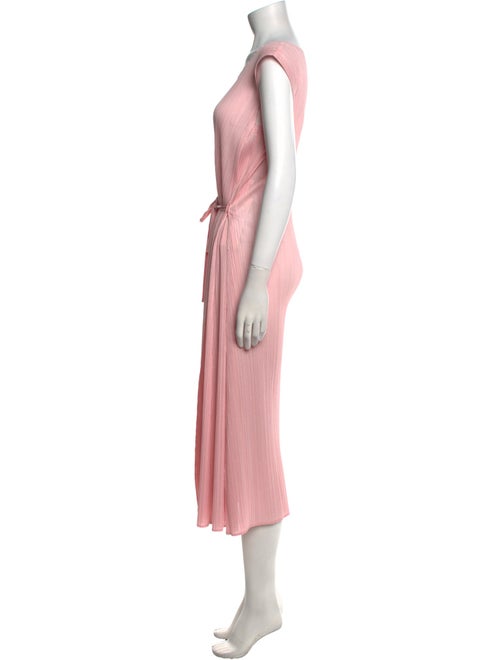 Pleats Please Issey Miyake V-Neck Long Dress