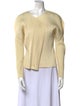 Pleats Please Issey Miyake V-Neck Long Sleeve Top