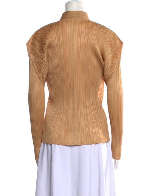 Pleats Please Issey Miyake Long Sleeve Button-Up Top