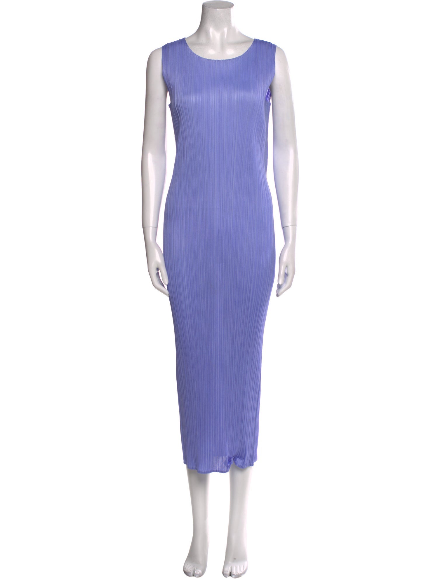 Pleats Please Issey Miyake Scoop Neck Long Dress