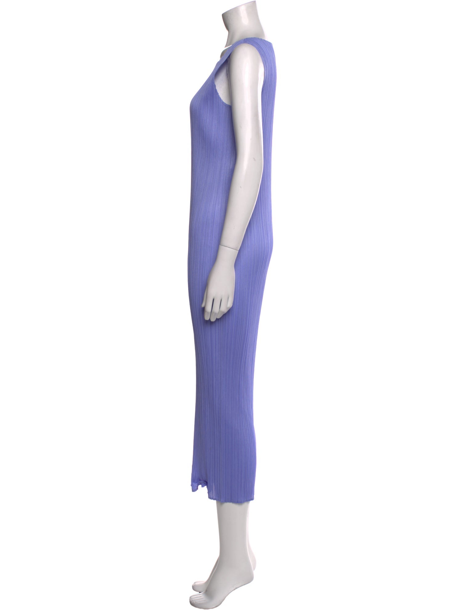 Pleats Please Issey Miyake Scoop Neck Long Dress