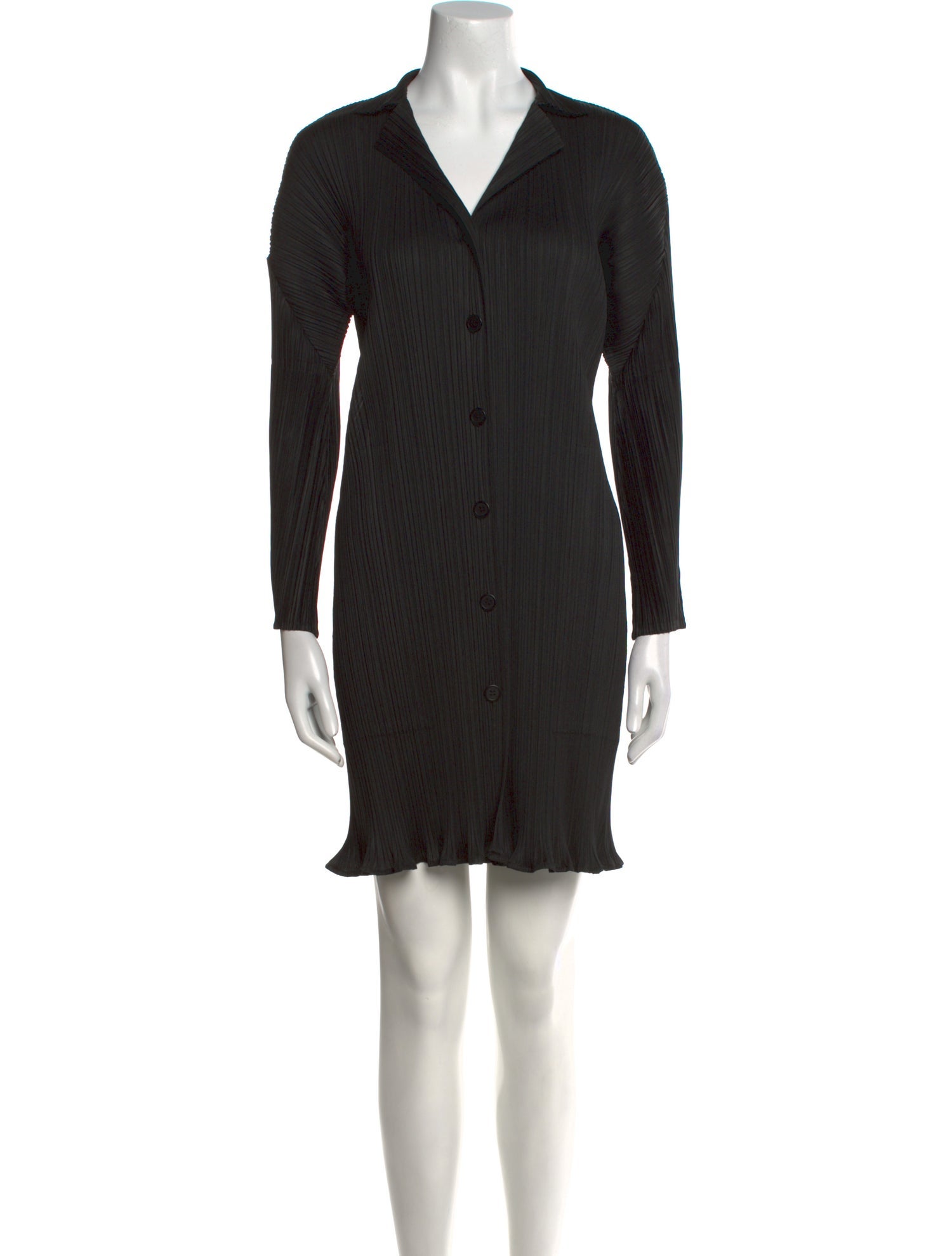 Pleats Please Issey Miyake V-Neck Mini Dress