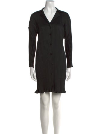 Pleats Please Issey Miyake V-Neck Mini Dress