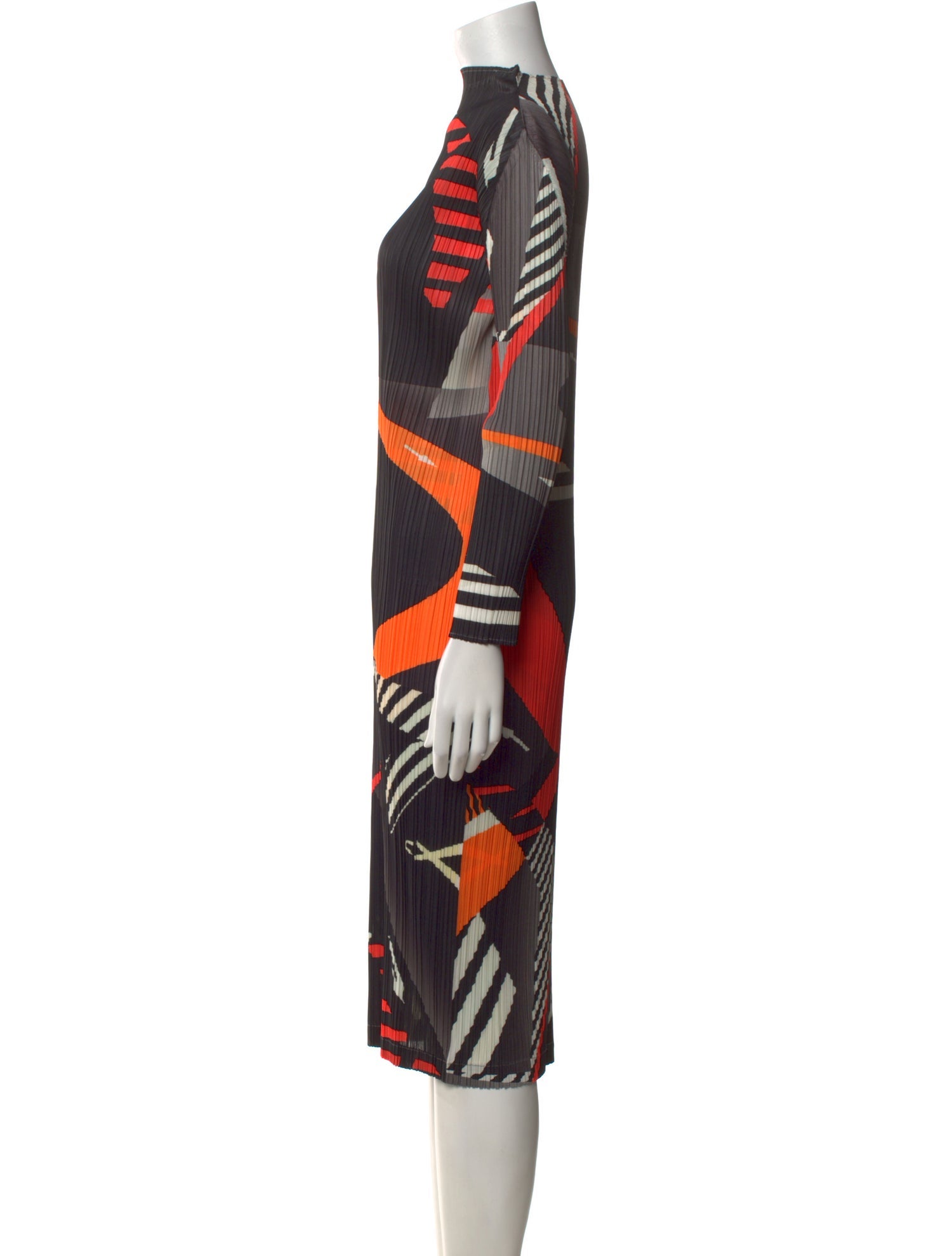 Pleats Please Issey Miyake Printed Midi Length Dress