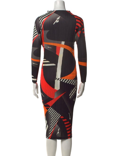 Pleats Please Issey Miyake Printed Midi Length Dress