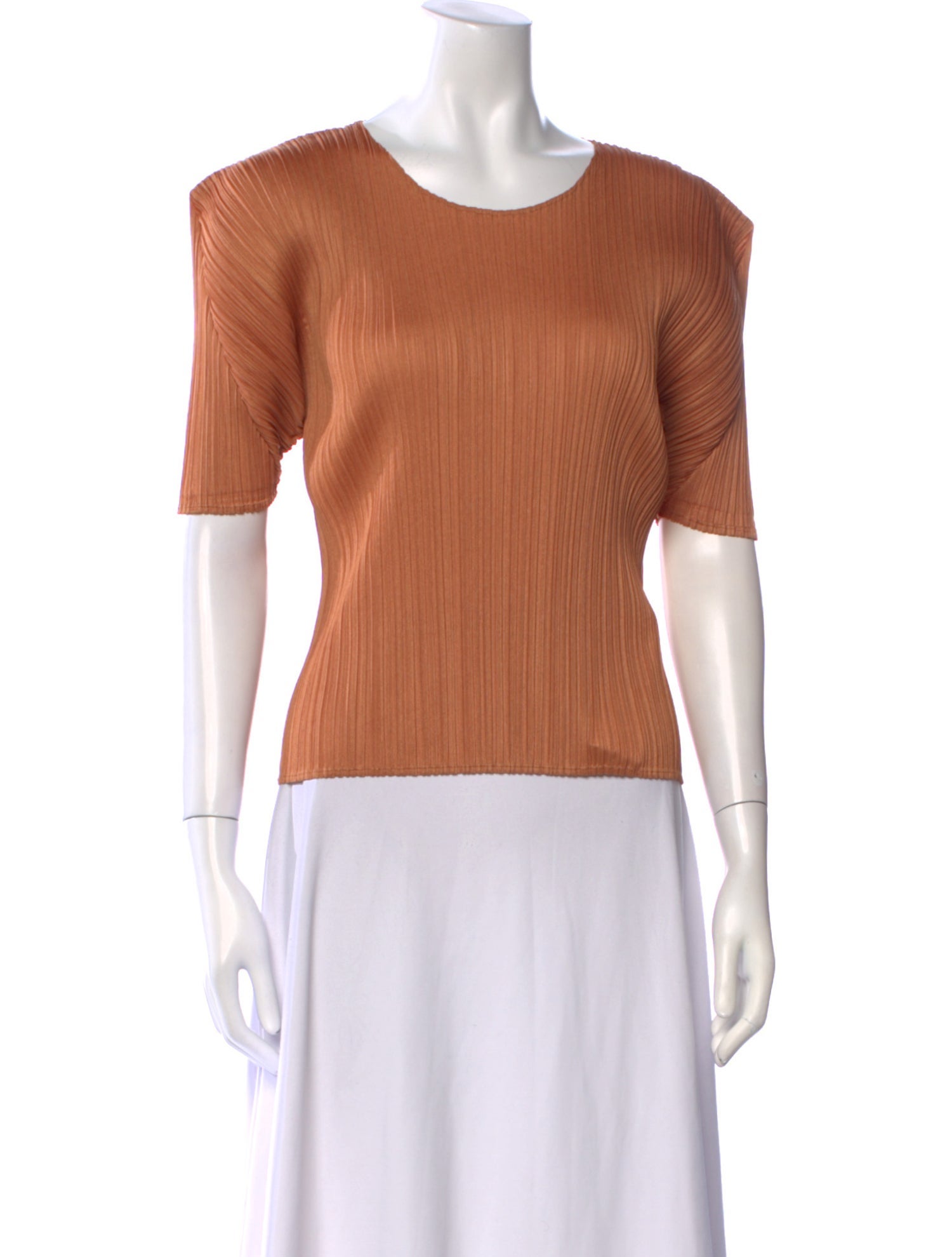 Pleats Please Issey Miyake Scoop Neck Short Sleeve Top