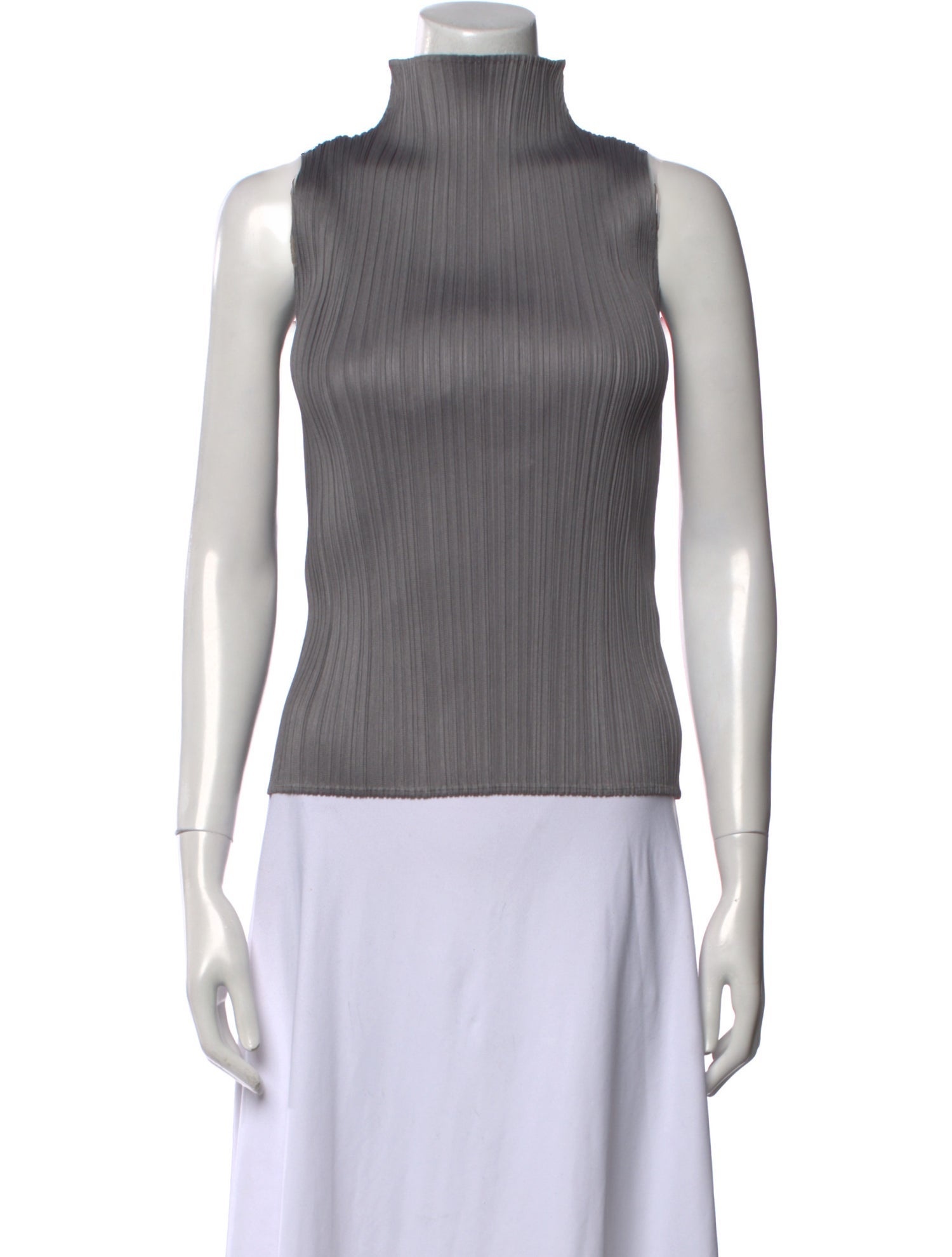 Pleats Please Issey Miyake Mock Neck Sleeveless Top