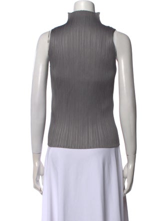 Pleats Please Issey Miyake Mock Neck Sleeveless Top