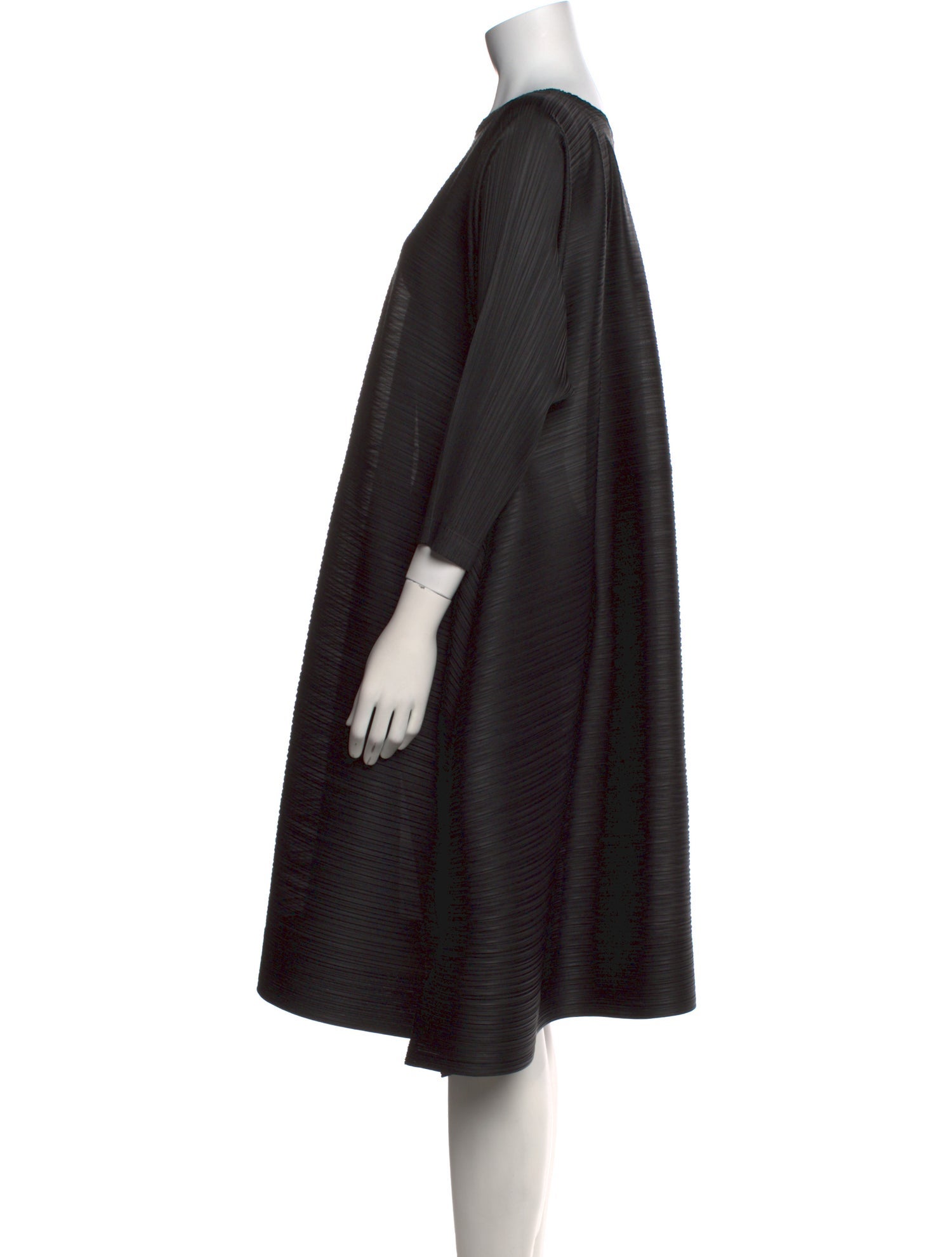 Pleats Please Issey Miyake Bateau Neckline Knee-Length Dress