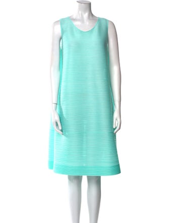 Pleats Please Issey Miyake Scoop Neck Mini Dress