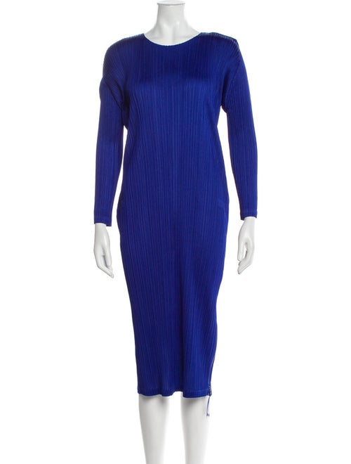 Pleats Please Issey Miyake Scoop Neck Midi Length Dress