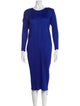 Pleats Please Issey Miyake Scoop Neck Midi Length Dress