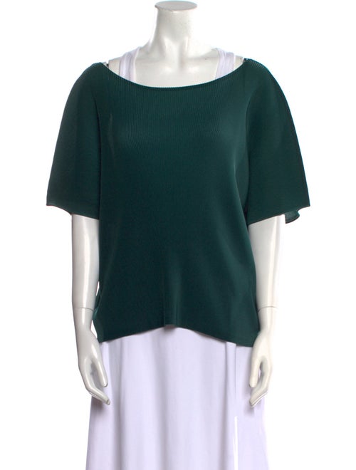Pleats Please Issey Miyake Scoop Neck Short Sleeve Blouse