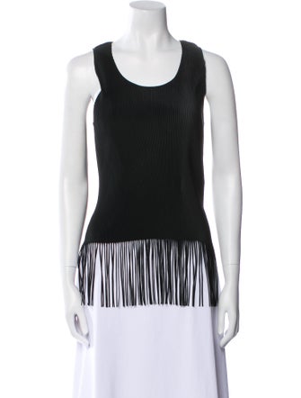 Pleats Please Issey Miyake Scoop Neck Sleeveless Top
