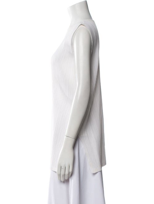 Pleats Please Issey Miyake Bateau Neckline Sleeveless Tunic