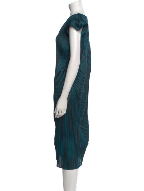 Pleats Please Issey Miyake Striped Midi Length Dress
