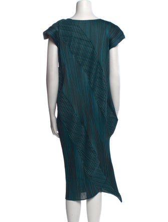 Pleats Please Issey Miyake Striped Midi Length Dress