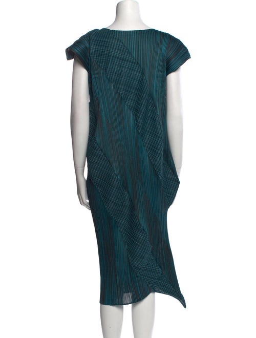 Pleats Please Issey Miyake Striped Midi Length Dress