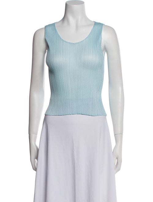 Pleats Please Issey Miyake Scoop Neck Sleeveless Top