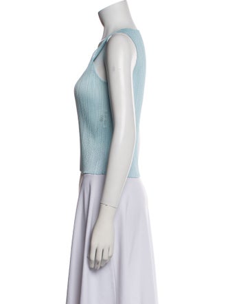 Pleats Please Issey Miyake Scoop Neck Sleeveless Top
