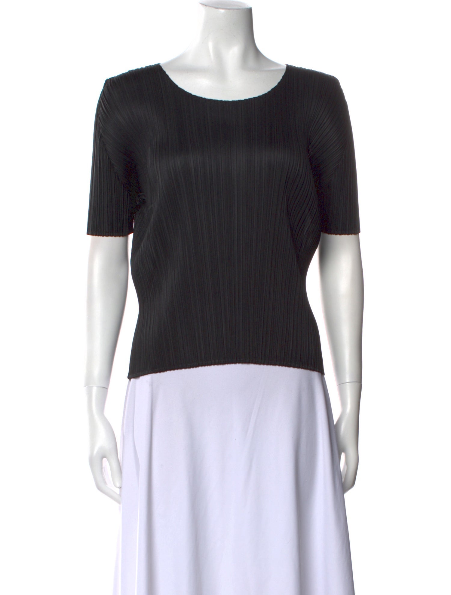 Pleats Please Issey Miyake Scoop Neck Short Sleeve T-Shirt